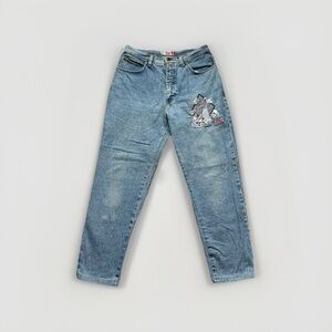 Italian VTG EMMANUEL SCHVILI Embroidered Disney 101 Dalmatians Jeans Sz M/L Y2K